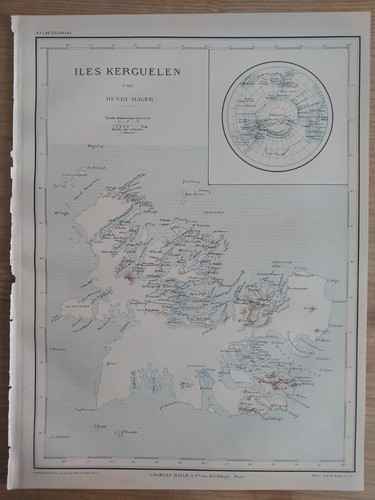 Carte 1885 iles kerguelen - 1885,
