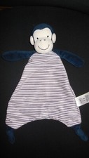 310/ doudou plat singe bleu