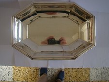 Signée Fleuron Très belle coupe à pain en métal argenté 33 x 22,5 cm    #1436#