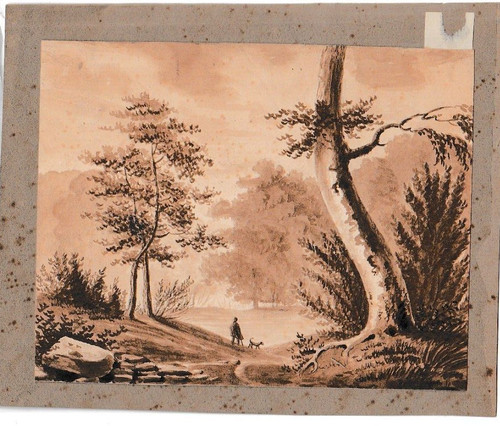 Dessin ancien xixème lavis - ancien,
