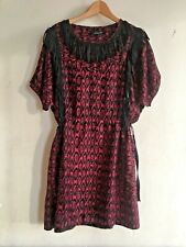 Superbe Robe Isabel MARANT T2 36 /38 petit 40 franges cuir ikat soie  ETAT NEUF