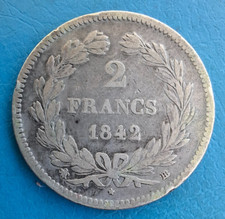 Louis-Philippe Ier , 2 francs argent 1842 BB Strasbourg