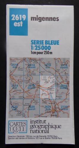Carte ign série - série, bleue