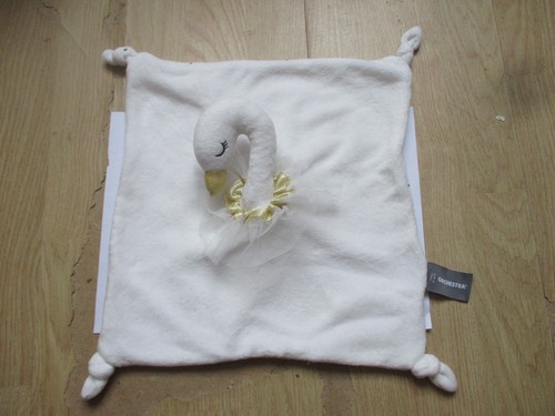 Doudou carré plat - cygne, jaune