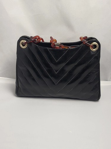 Sac chaîne noir matelassé - sac,