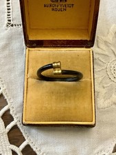 C1950 FRANCE BAGUE PORTE CHANCE, Plaqué Or , RARE BIJOU DE Créateur