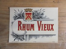Ancienne étiquette pour bouteille de Rhum Vieux, plusieurs en stock