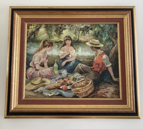 Tableau huile sur toile - -,
