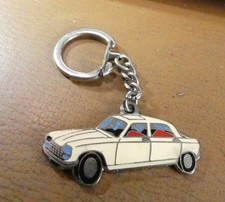 Ancien porte clé métal Automobile Peugeot 204 Garage Station Concession Ann. 60