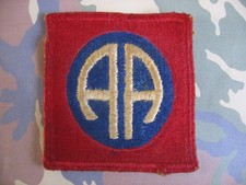 Patch US 82 AIRBORNE WW2 GI D DAY NORMANDIE 1944 SANS TAB BELLE PATINE 