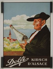 Spindler C.	Dolfi Kirsch d'Alsace Circa 1920 Affichette Gastronomie Alcool Pub