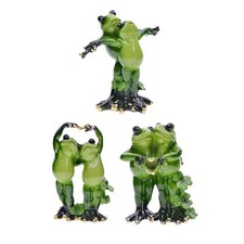 Statue de grenouille décorative en résine, étagère verte, anniversaire,