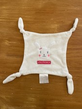 Doudou Lapin Gemo - Collection mon petit Lapin Plat Mouchoir Blanc Rose 4 Noeuds