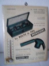 ancien GLOCOIDE PUBLICITAIRE les bouts de feu MINGORI 26,7cm x 21cm