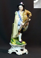 C 18èm grand sujet statuette  porcelaine Paris Jacob Petit 1.7kg34cm musicien 