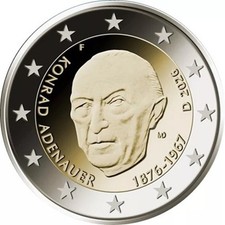 PREVENTE 2 euros commémorative allemagne UNC 2026 Konrad Adenauer LIVRAISON 2026