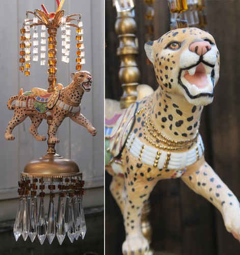 Porcelain carousel cheetah - carousel,