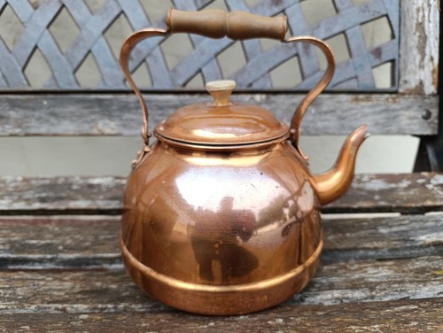 Théière cuivre poli - théière,
