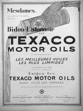 AD PRINT Original 1925 - CAN TEXACO MOTOR OILS CONTINENTAL PETROLEUM COMPAGNY