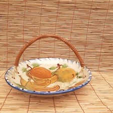 Grande Coupe Plat A Fruits Puigdemont Céramique Terre Cuite Catalan 31cm 