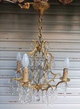 Rare ancien lustre cage en