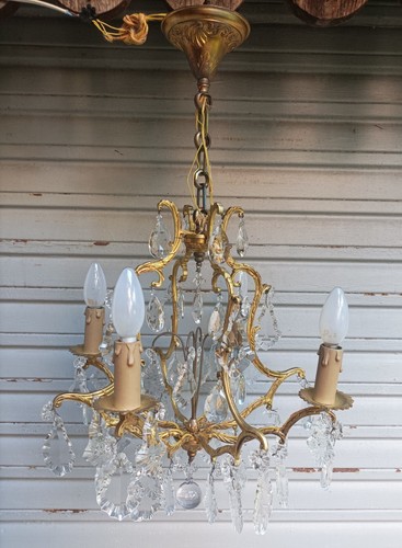 Rare ancien lustre cage - , en