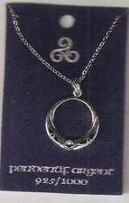 Pendentif Celtique Verre facetté.Argent. Breton.Celte