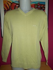 Pull tout coton vert d'eau col V MISE AU GREEN L/52