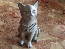 Adorable Sculpture Chat En Platre H 16 cm Largeur 9.5 cm