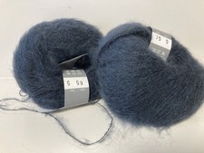 lot de 5 pelotes de laine kid mohair/ Gris Bleuté 65/ Fabriqué en Italie