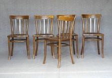 Set de 5 chaises Thonet N°A617 de 1937 - assises bois -