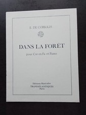 PARTITION - E. DE CORIOLIS - DANS LA FORET  pour cor en fa  & piano