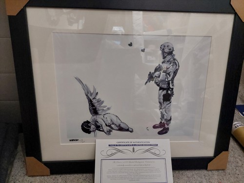 Lithographie banksy angel - banksy, "