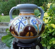 Céramique de NABEUL vase ORIENTALISTE à 2 anses SIGNE au col BON ETAT D'USAGE