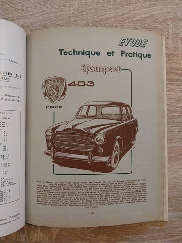 Revue technique peugeot 403 - technique,