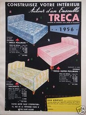PUBLICITÉ 1956 TRÉCA MATELAS ET SOMMIER PULLMAN TRECARITZ - ADVERTISING