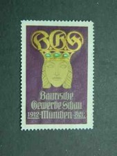 Vignette Foire commerciale bavaroise de Munich Allemagne 1912