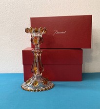 ANCIEN bougeoir BACCARAT modèle MÉDAILLON couleur orange 23 cm chandelier