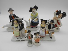 ( 03 ) SUPERBE LOT DE 7 FIGURINES ALSACIEN / ALSACIENNE EN PORCELAINE ALLEMANDE