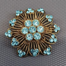 BIJOU - SUPERBE BROCHE VINTAGE AVEC BRILLANT bleu #57