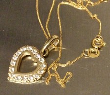 Collier Chaine Or 18 Carats et Pendentif Cœur 14K, Or Jaune Massif  18K-750-585