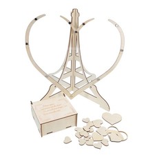  Boîte de chute de coeur en bois pour les messages invités de mariage Livre