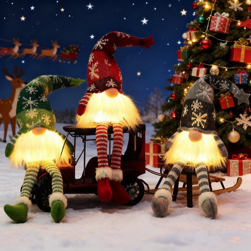 Gnome noel lumineux - de, lutin