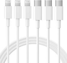 MFi Certified USB C to Lightning Cable 3Pack 6FT for iPhone Fast Charging
