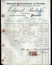 POITIERS (86) COUVERTURES & ZINGUERIE / TUILES de MONTCHANIN "E. PACTON" en 1916