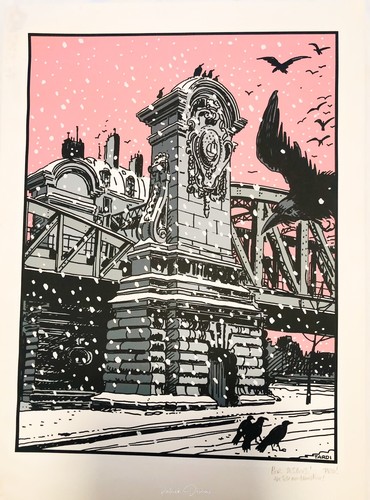 Tardi neige sérigraphie - -,