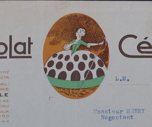 Facture 1933 grenoble - grenoble, chocolat