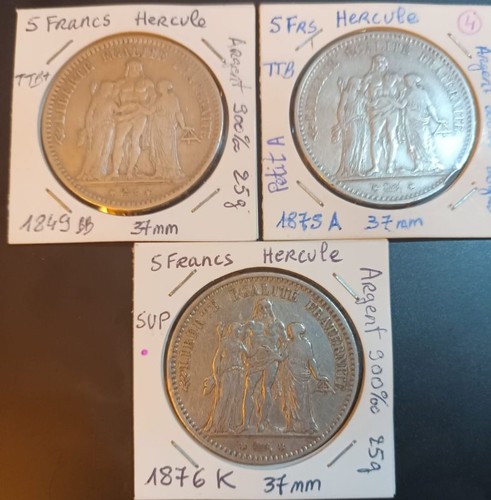Lot x 5 francs - (12),