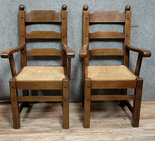 Paire fauteuils brutalistes - fauteuils,