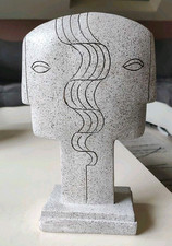 Sculpture/Visages Symétriques Kare Design Polyrésine Aspect Pierre/Haut 28 cm